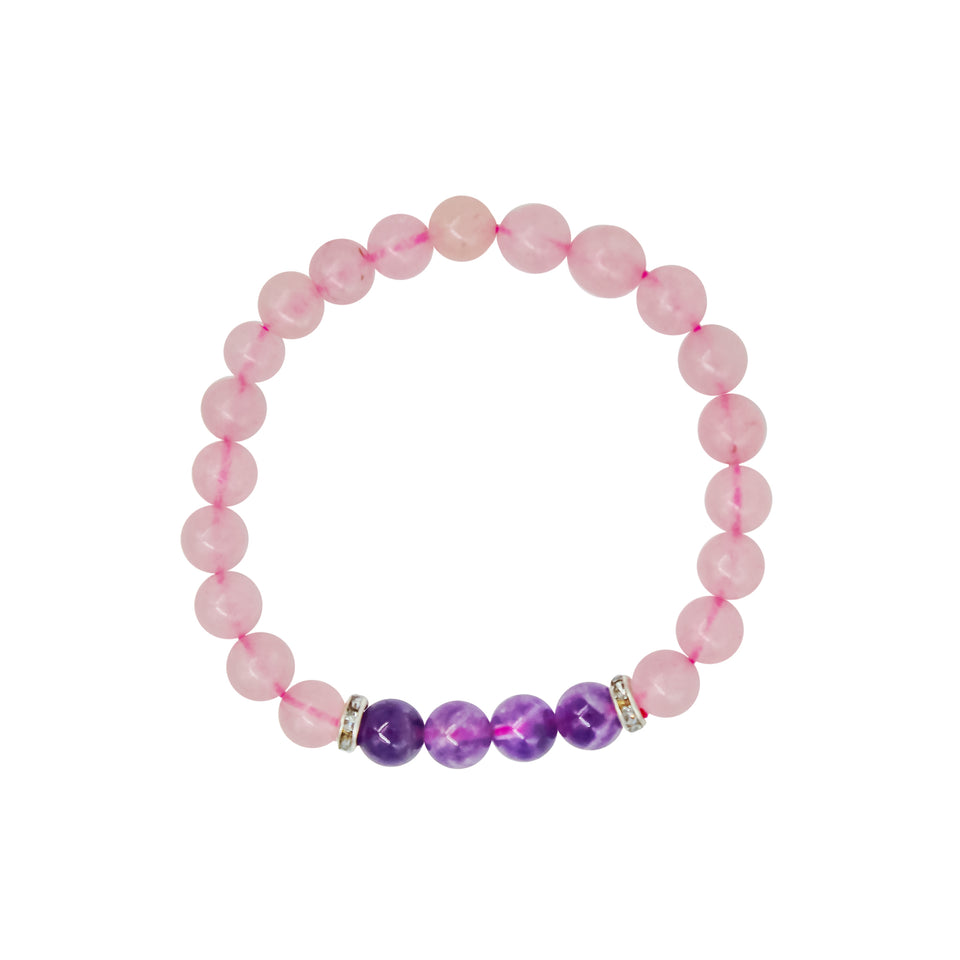 rose quartz and amethyst combo bracelet