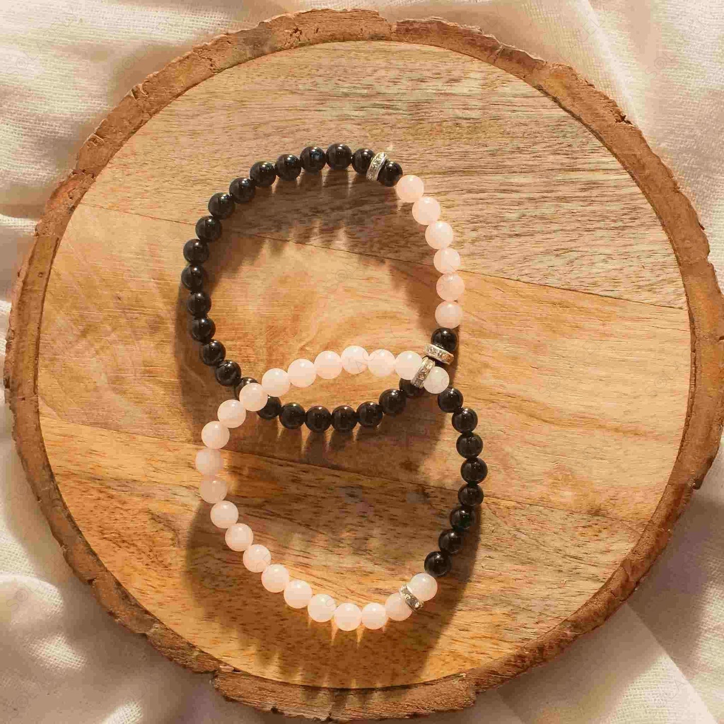 black tourmaline and rose quartz relationship bracelet