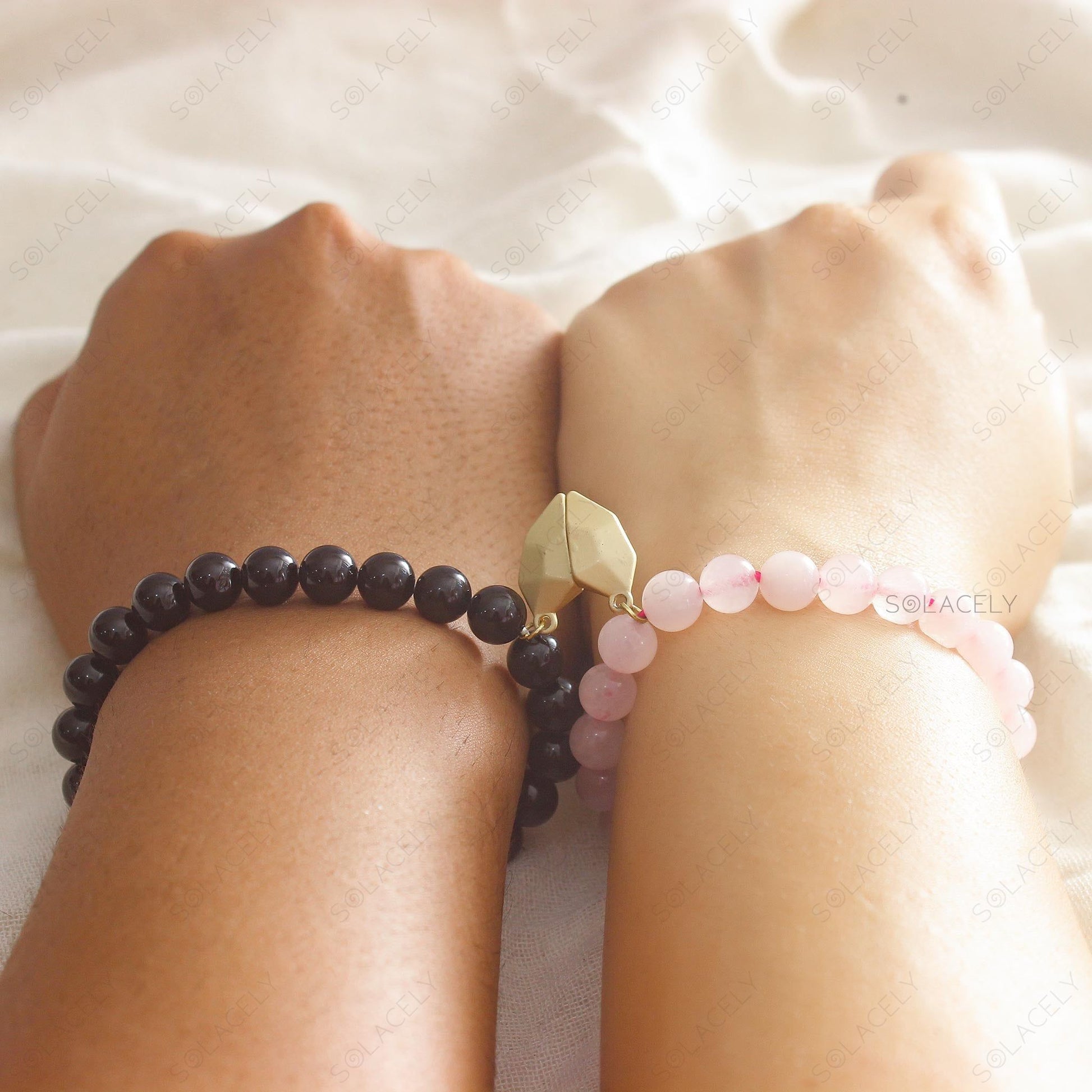 rose quartz and black-tourmaline