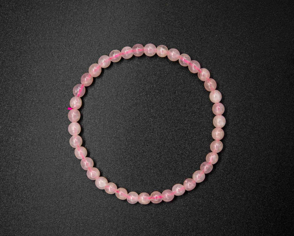 rose quartz bracelet 4mm bead for sister 