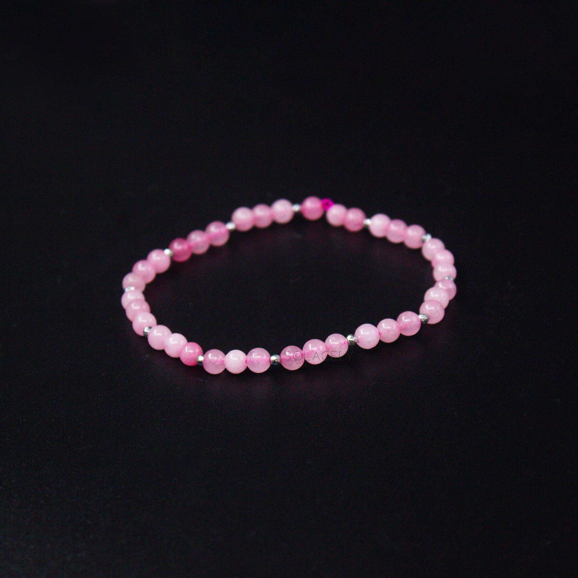 rose quartz bracelet with golden hematite