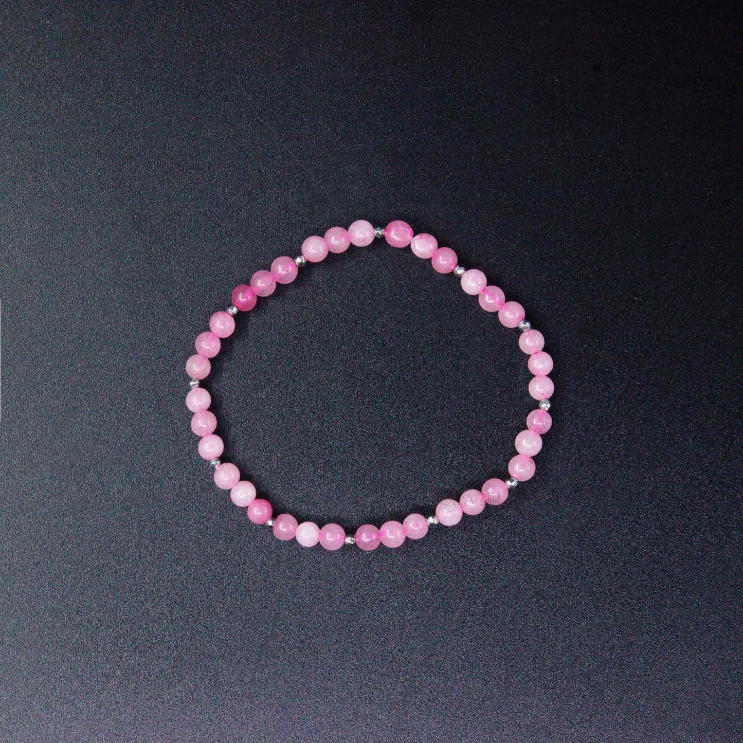 Rose Quartz Bracelet With Silver Hematite Spacers