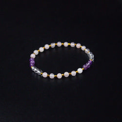 rose quartz clear quartz amethyst bracelet