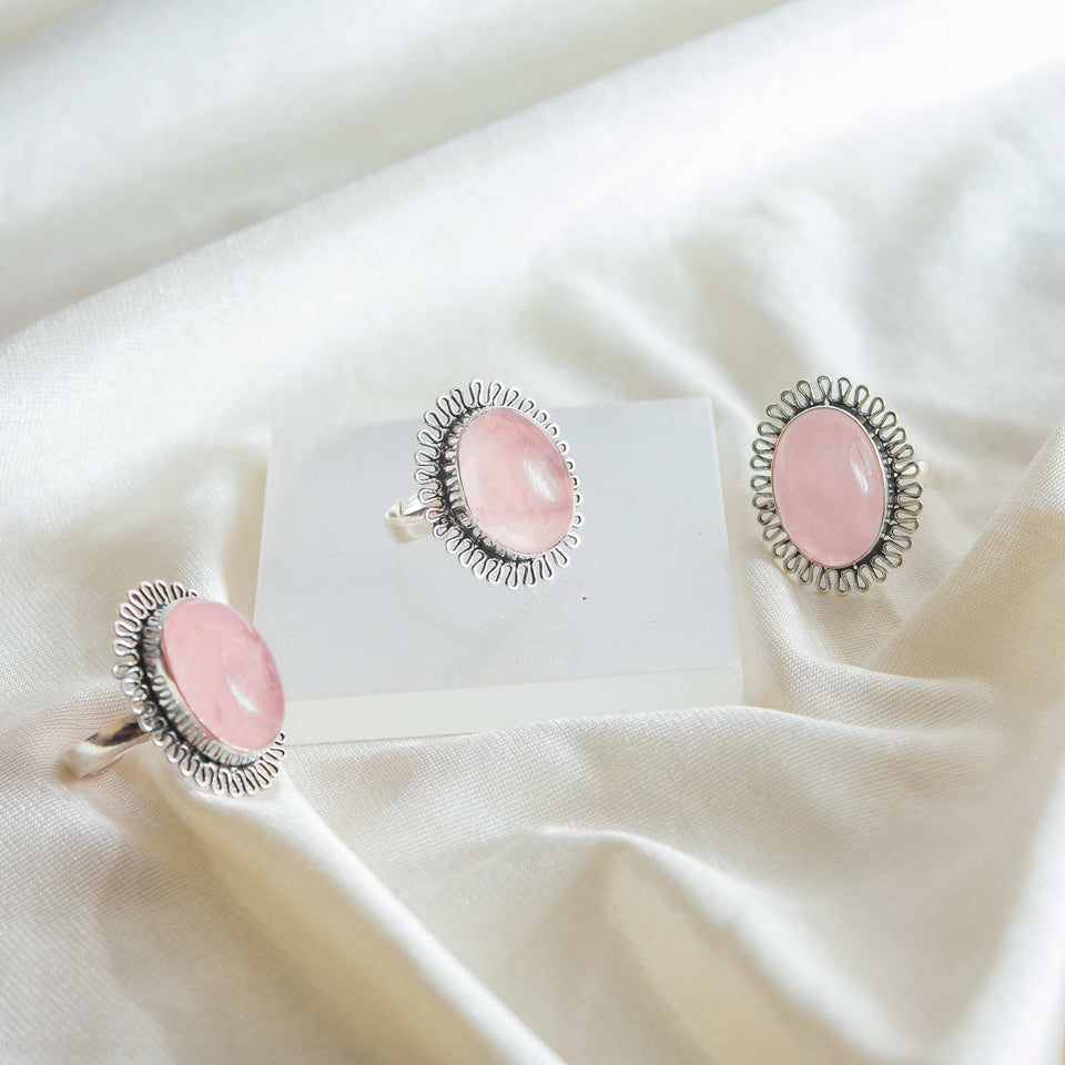 rose quartz crystal ring 37