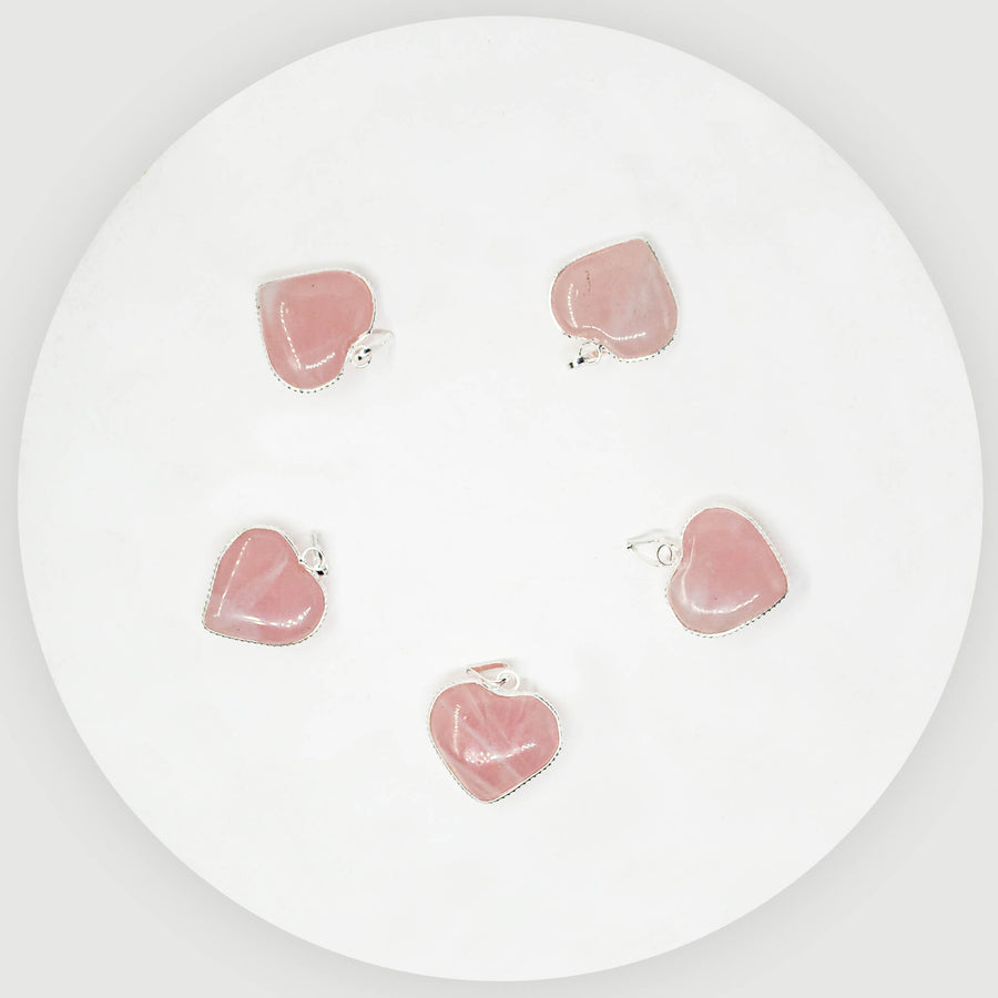 rose quartz heart pendant for women