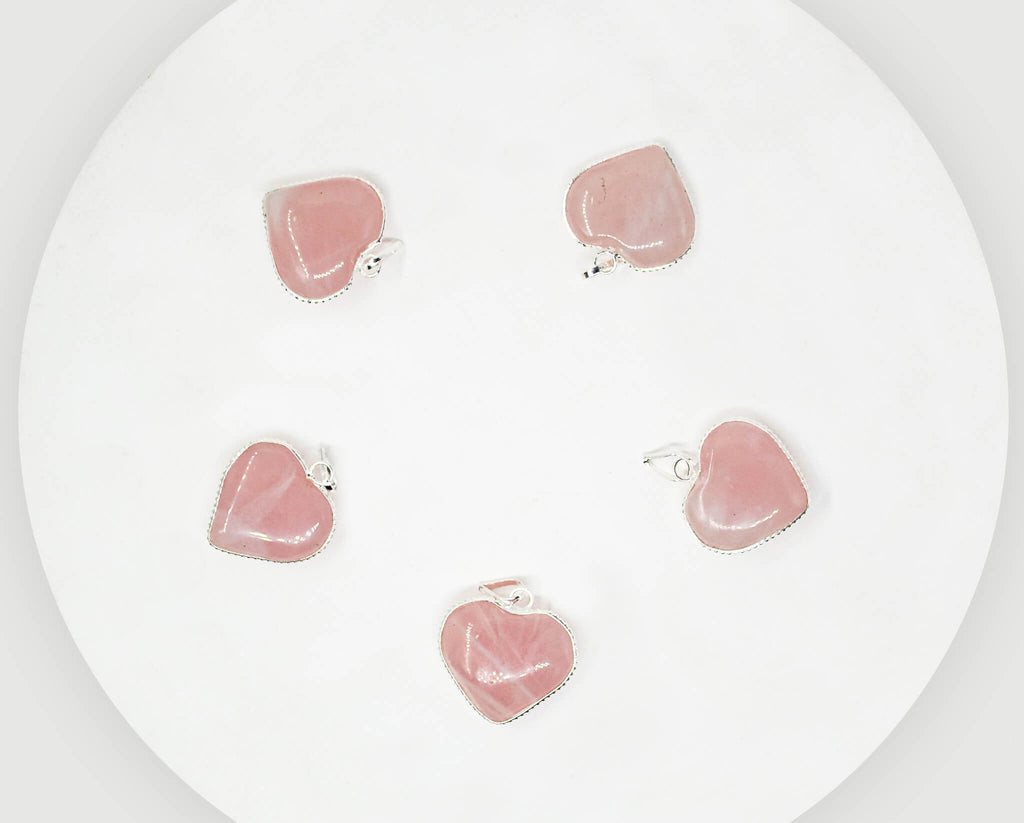 rose quartz heart pendant for women