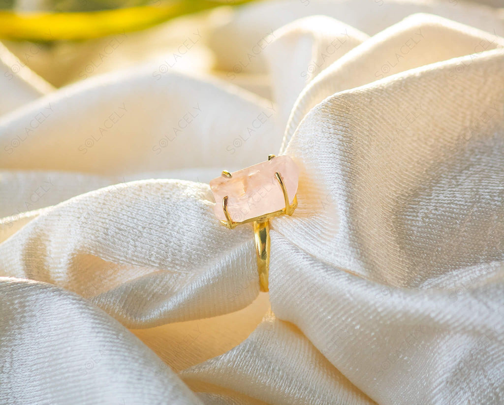 rose quartz ring silver