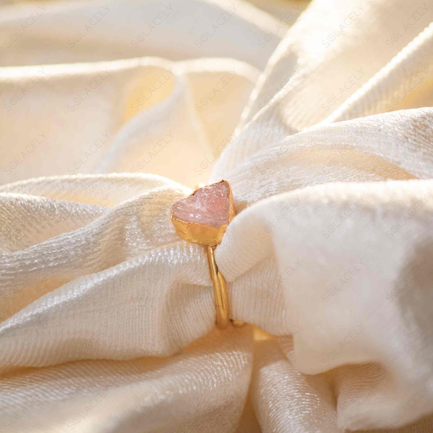 Adjustable Rose Quartz Ring For Love