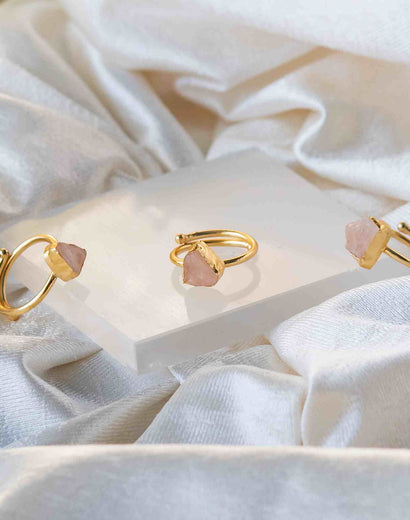 Rose Quartz Adjustable Ring For Love