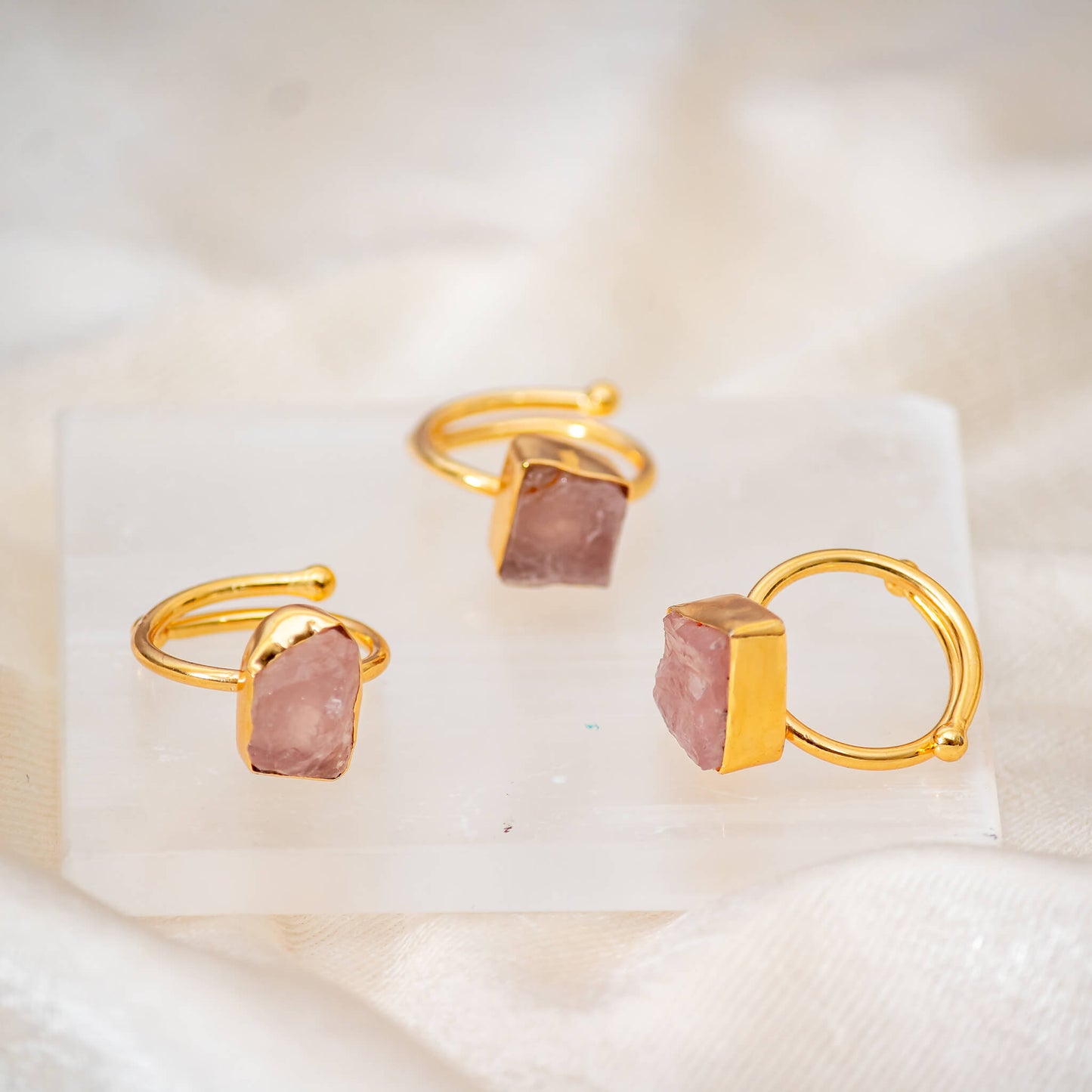 adjustable rose quartz ring for relationship