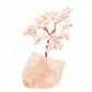 rose quartz tree with quartz base