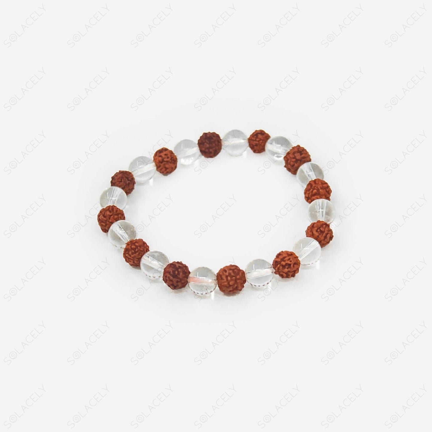 rudraksha and clear quartz bracelet