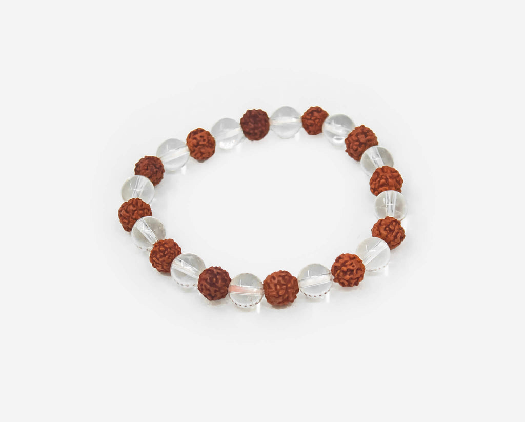 rudraksha and clear quartz bracelet