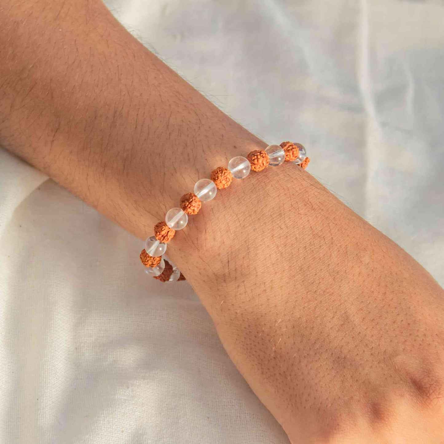 Rudraksha and Clear Quartz harmonious bracelet