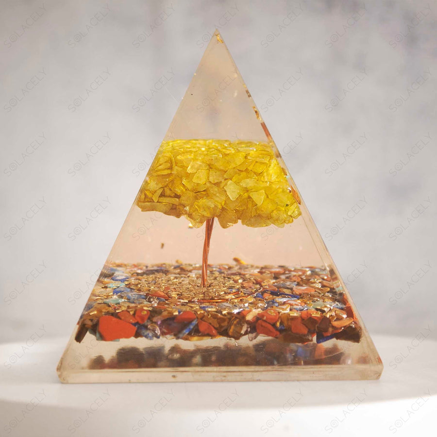 seven chakra orgone and citrine tree of life pyramid