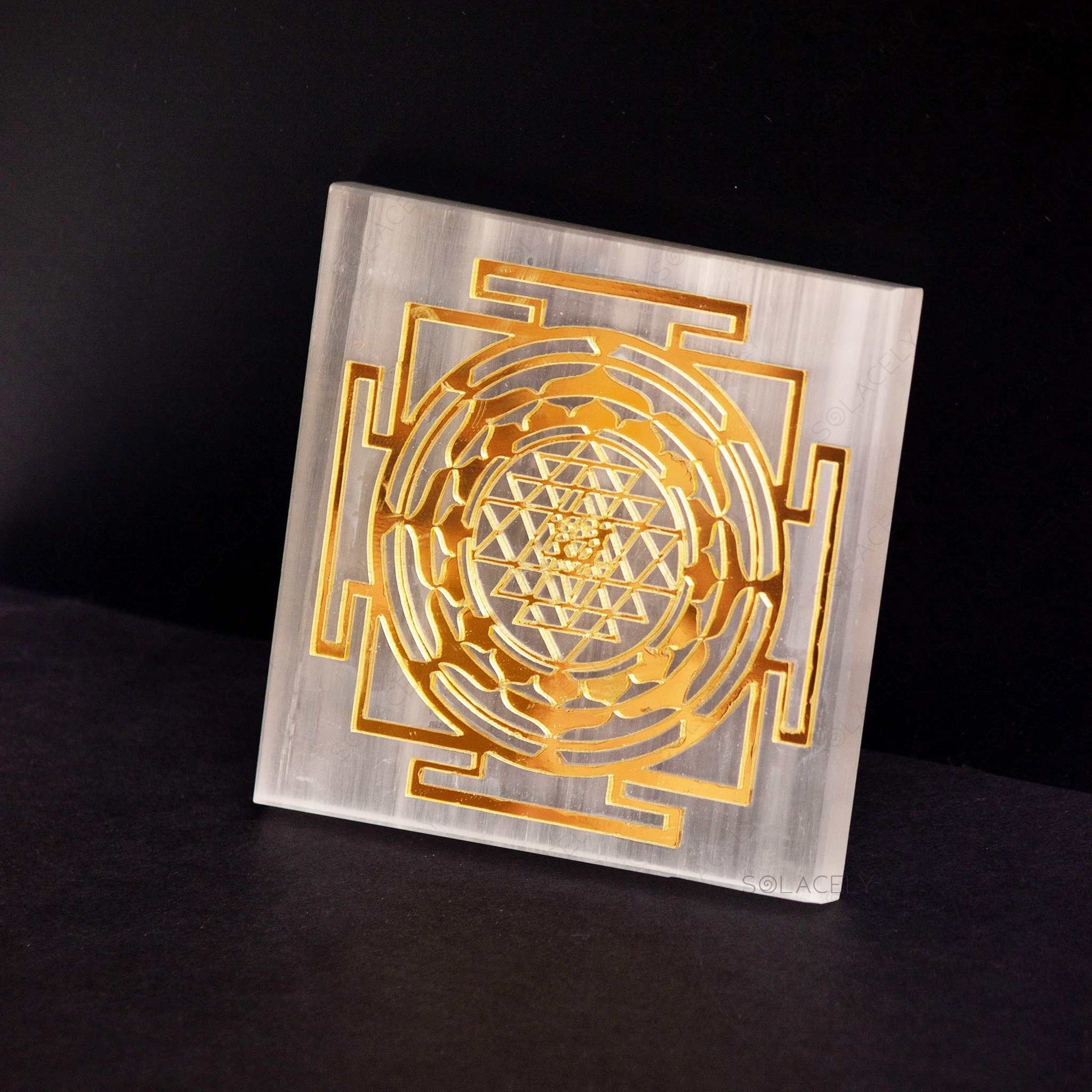 shree gomti chakra selenite plate 