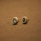 silver stud earrings with labradorite