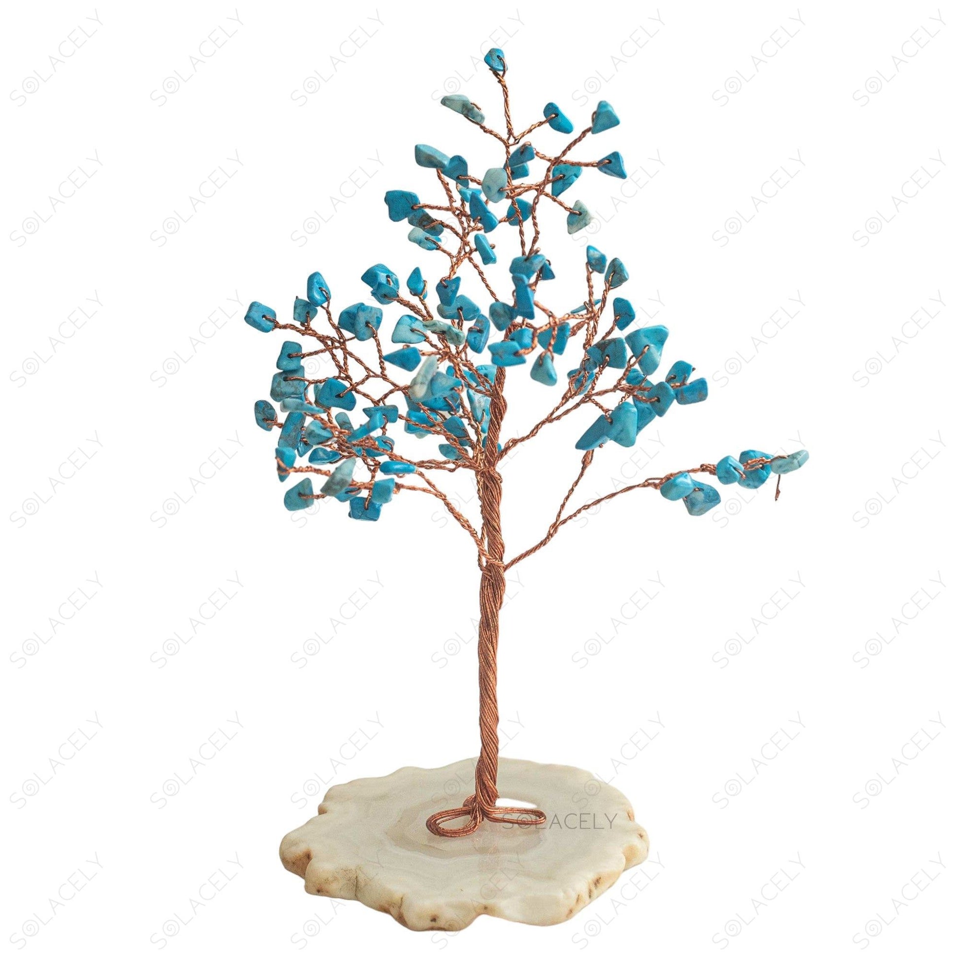 small turquoise gemstone beaded tree 100 beads