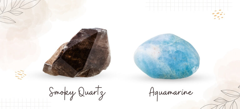 smoky quartz and aquamarine mobile banner image