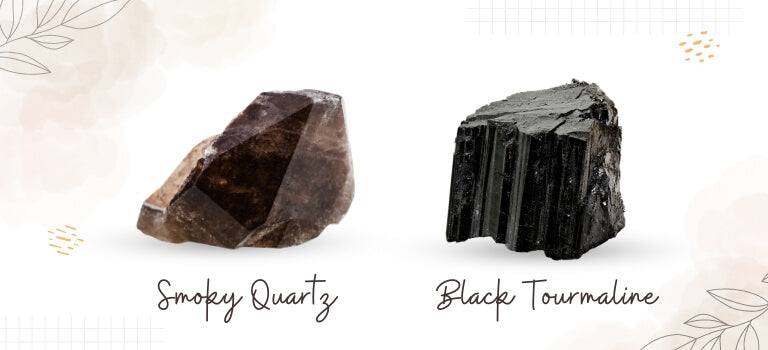 smoky quartz and black tourmaline mobile banner image