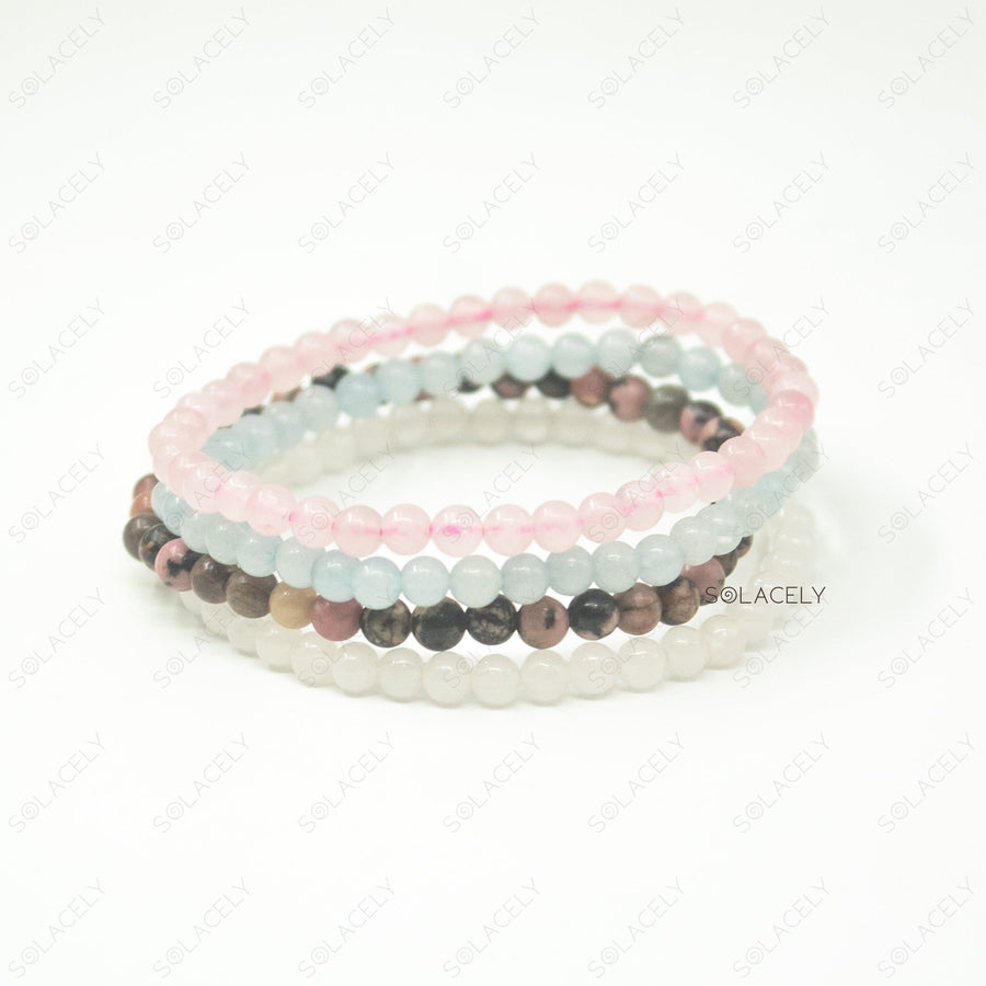 stackable cancer zodiac crystal bracelet set