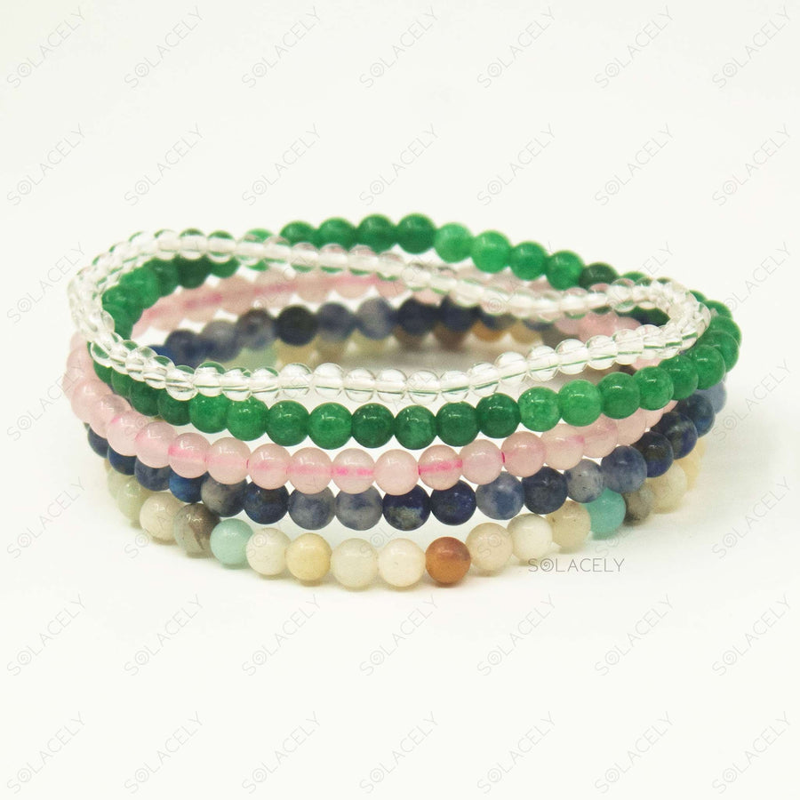 stackable virgo crystal bracelet set