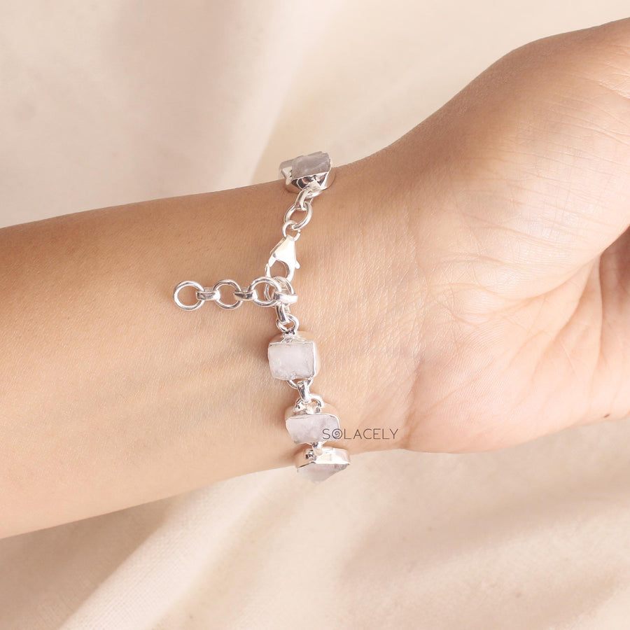 sterling silver adjustable moonstone bracelet