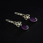 sterling silver celtic amethyst drop earrings