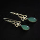 sterling silver celtic aqua chalcedony drop earrings