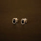 sterling silver stud earring with black onyx