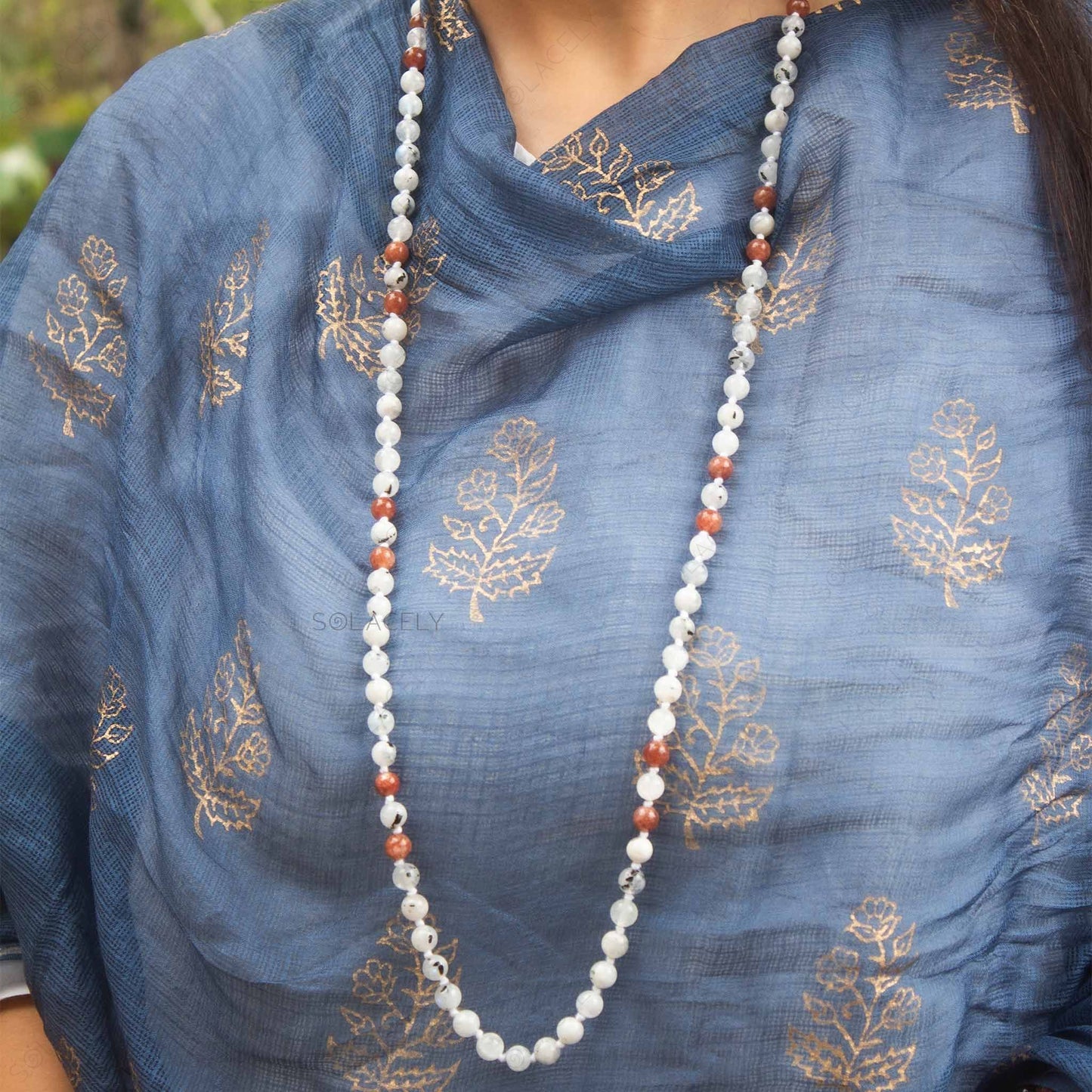 sunstone and moonstone 8mm japmala