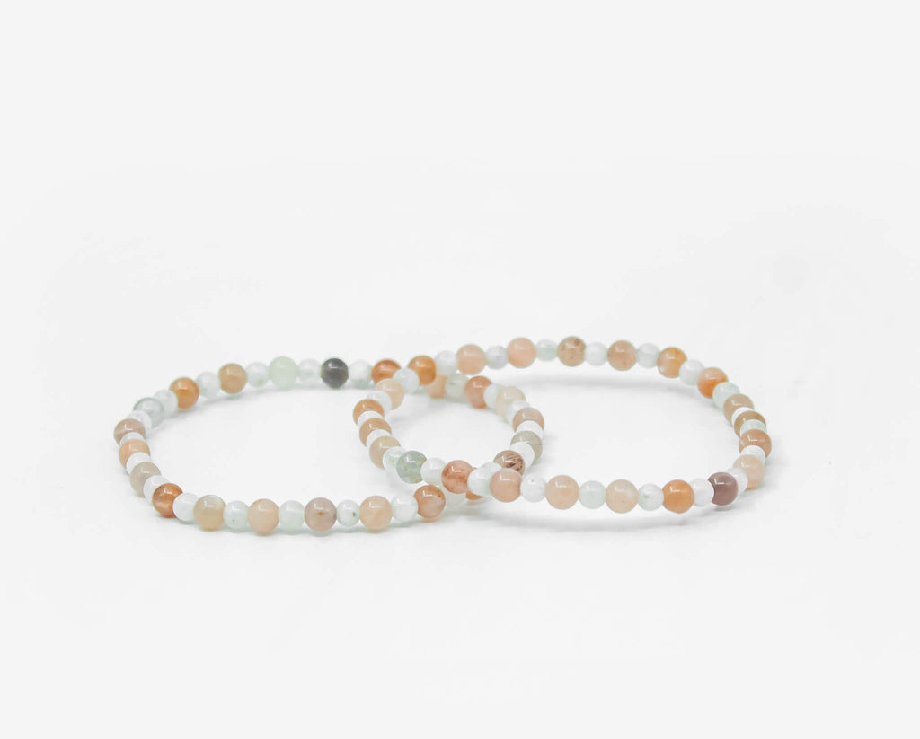 moonstone and sunstone 4mm beads bracelet