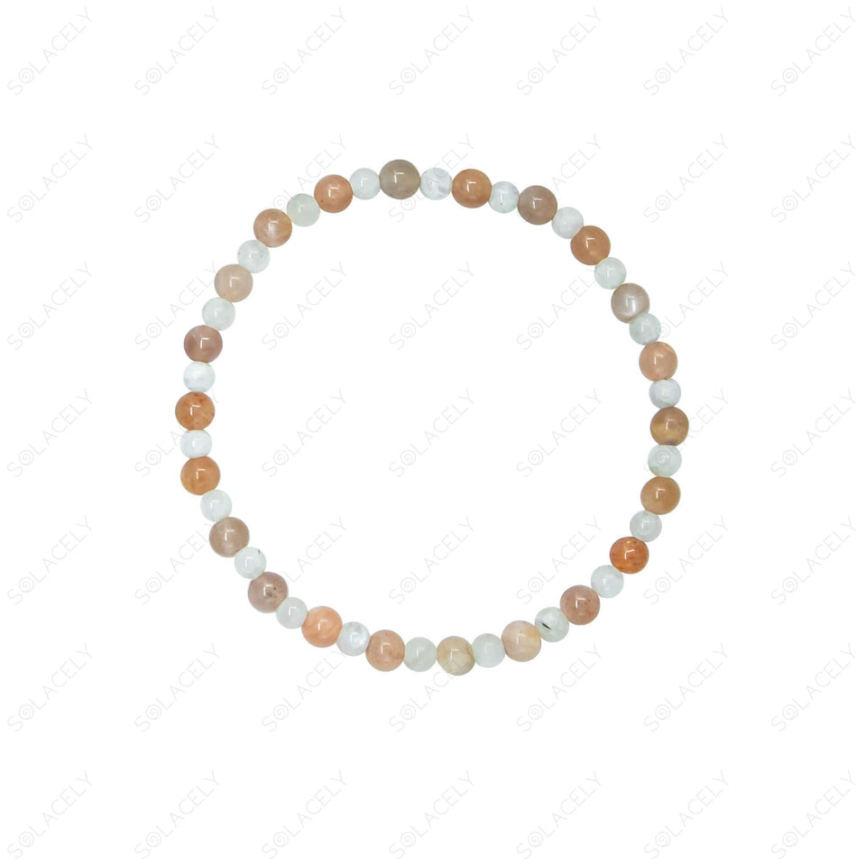 sunstone and moonstone bracelet 4 mm