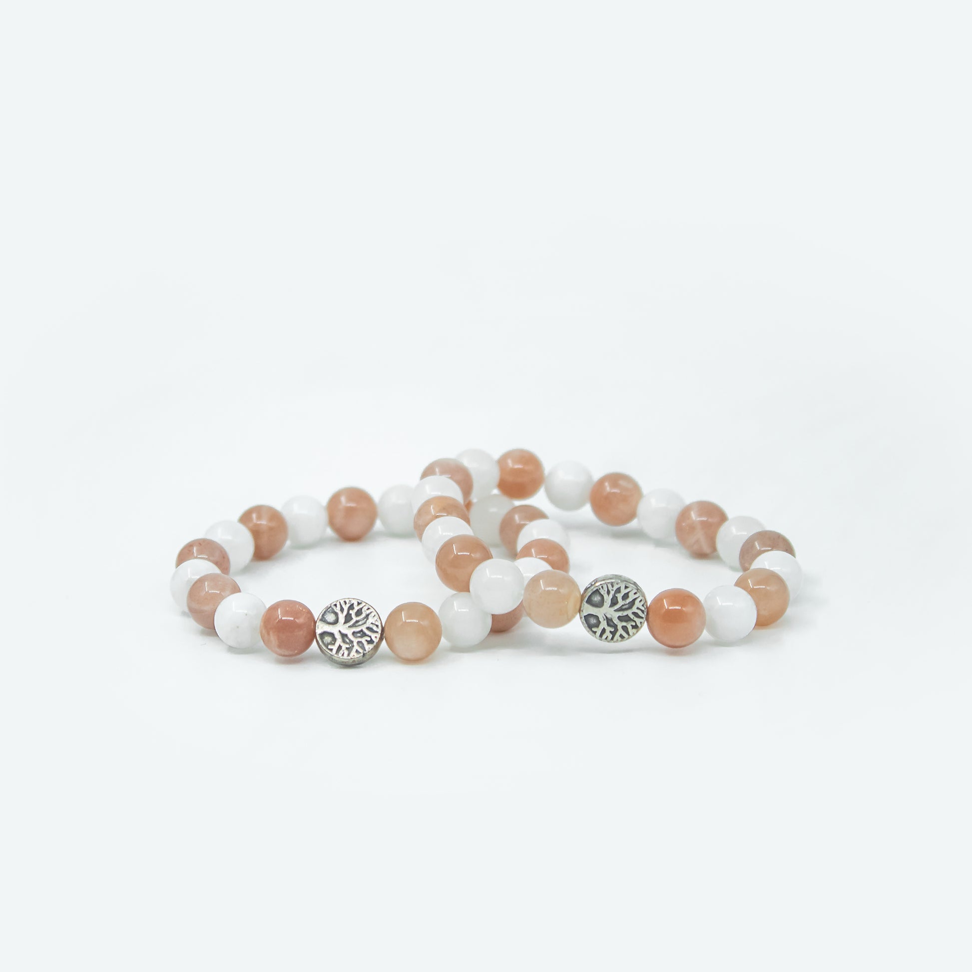 sunstone and moonstone bracelet with charm