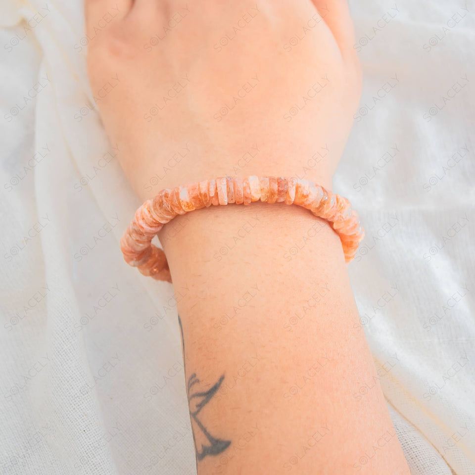 sunstone tyre bead bracelet