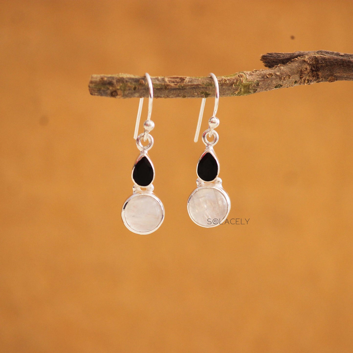 tear drop black tourmaline earrings