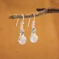 tear drop blue topaz silver earrings