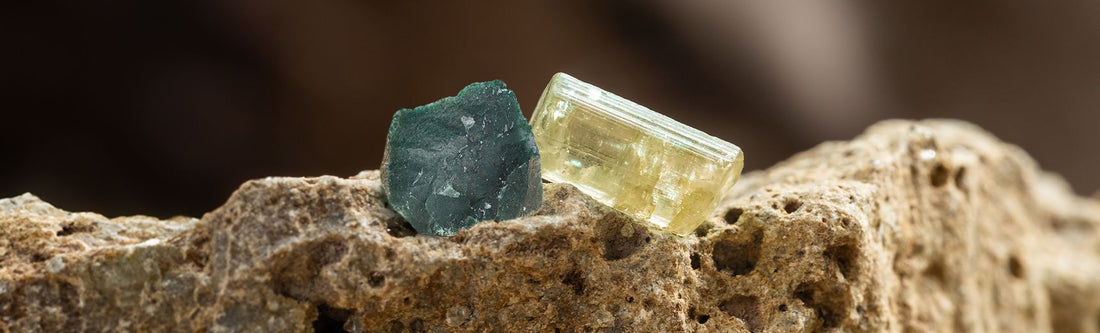 citrine and jade crystal