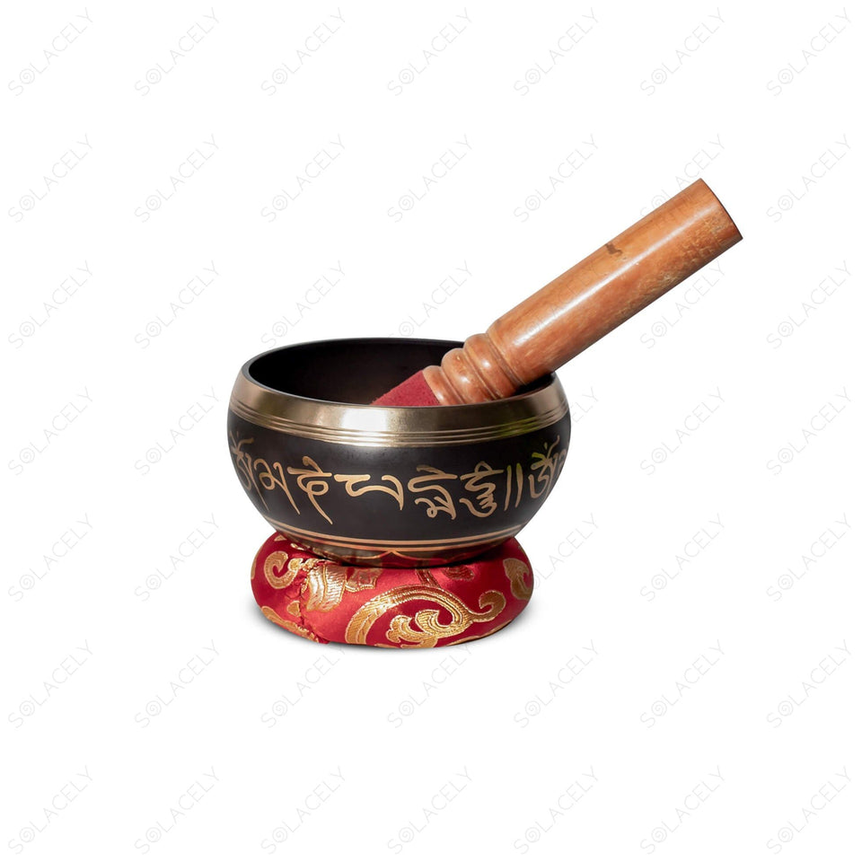 Tibetan Singing Bowl with shloka design