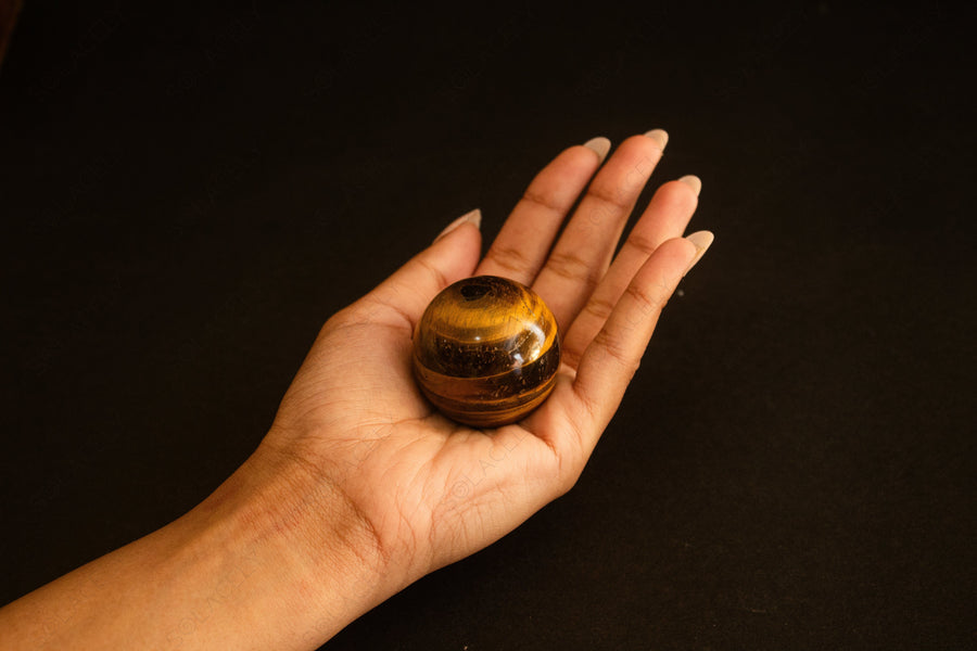 tiger eye gem sphere small