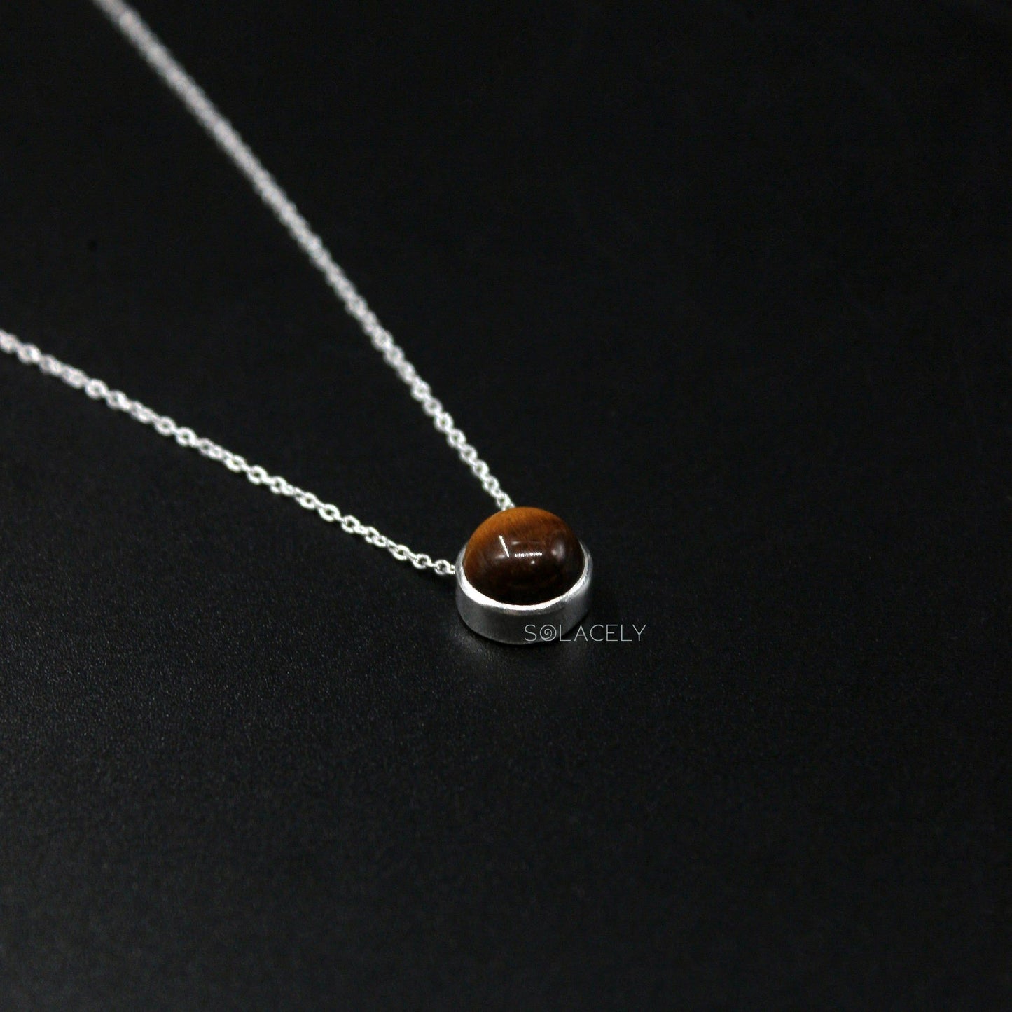 tiger eye sterling silver necklace