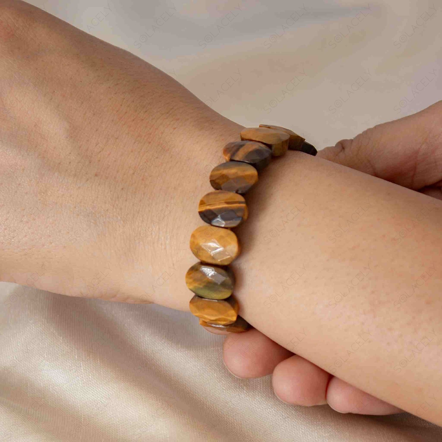 tigers eye diamond cut bracelet