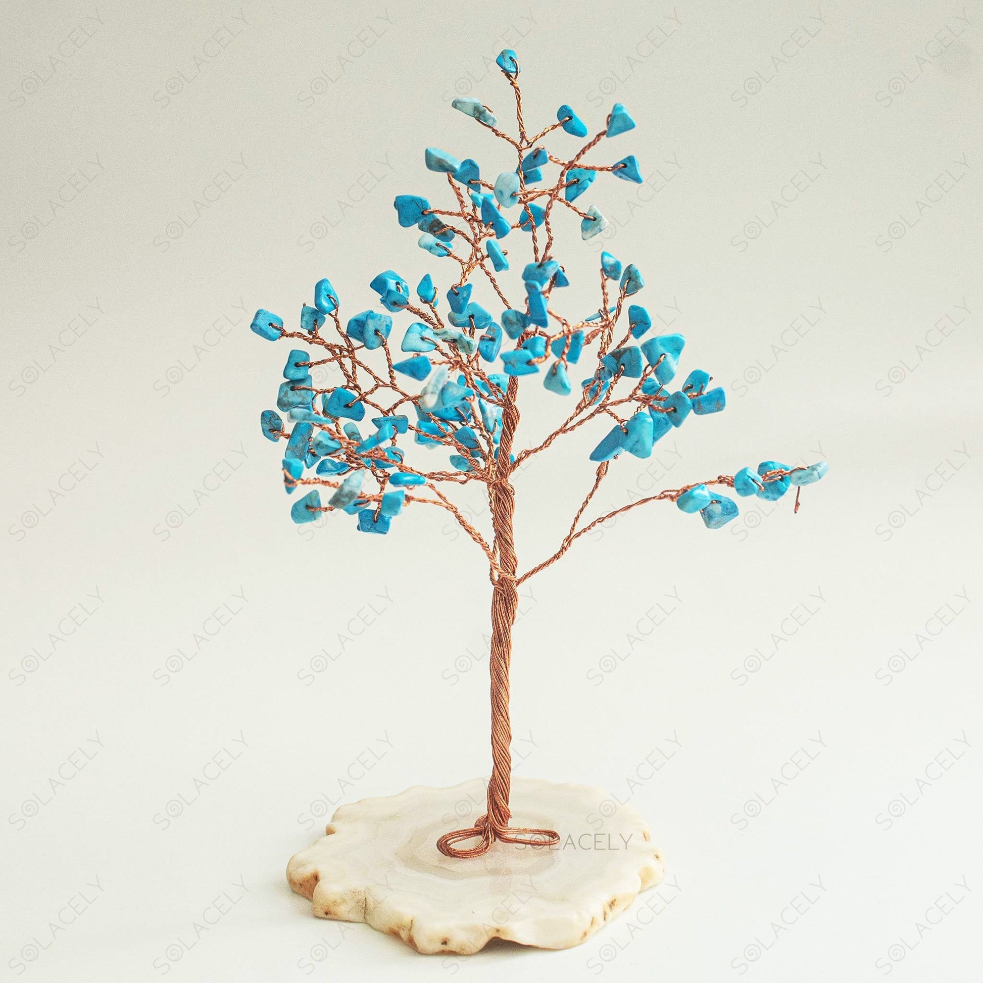 turquoise crystal tree small 100 beads