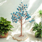 turquoise gemstone crystal tree with 100 beads small