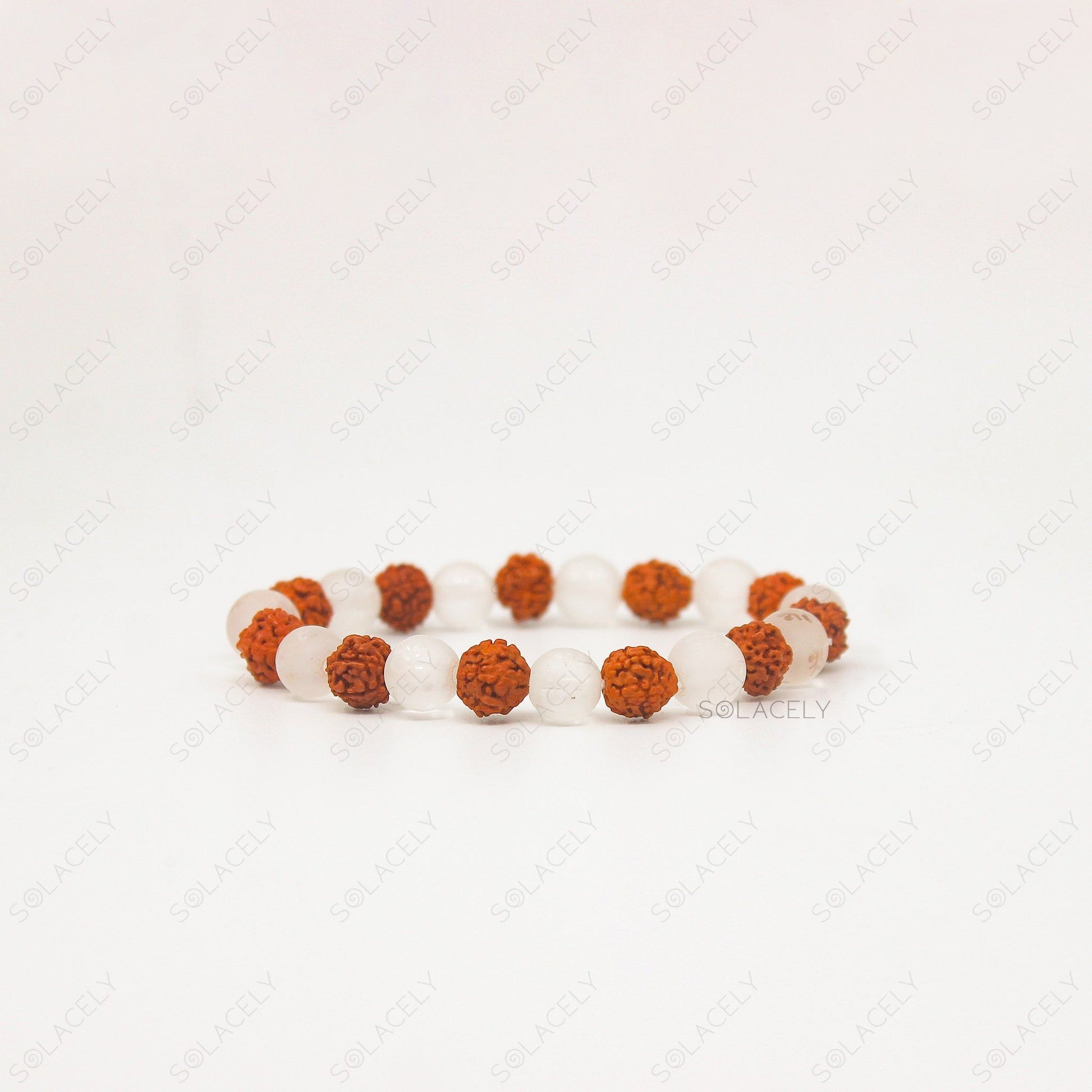 white quartz with rudraksha