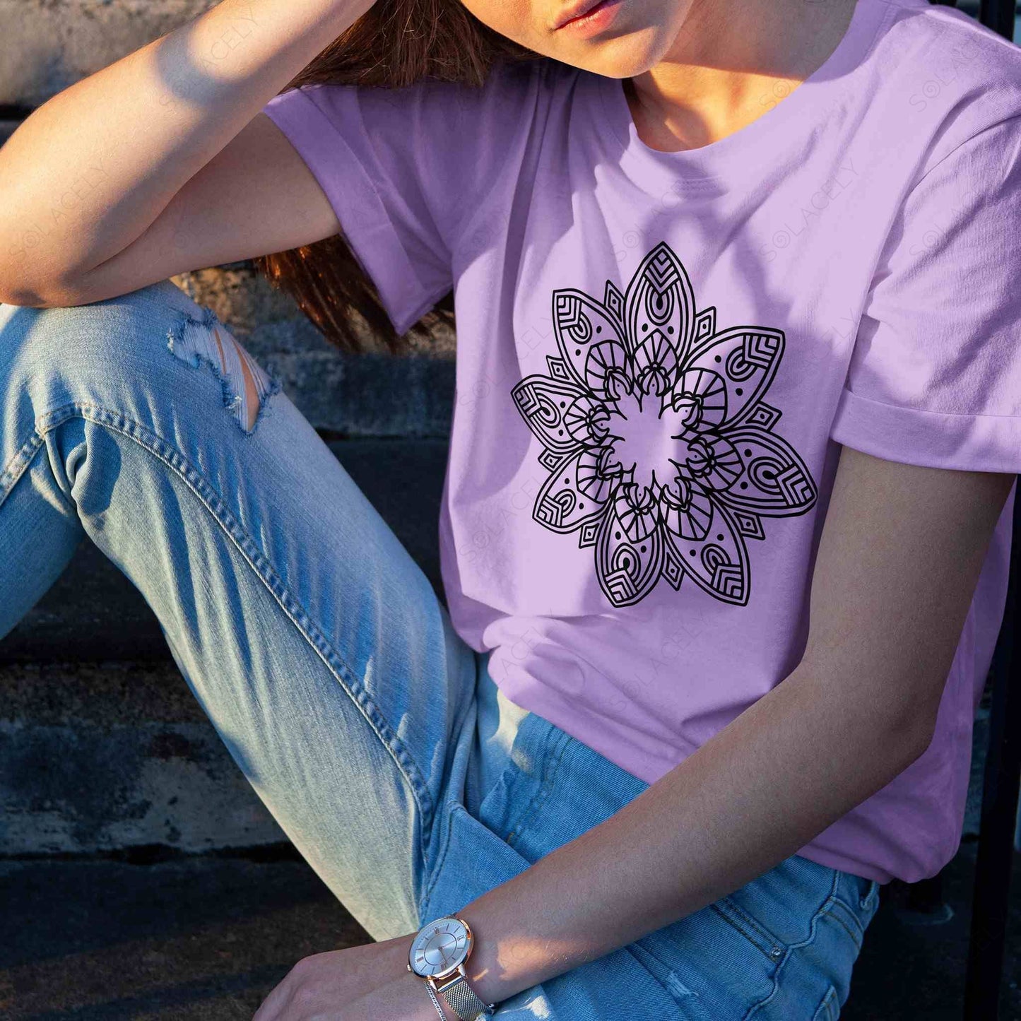 mandala t-shirt with round neck