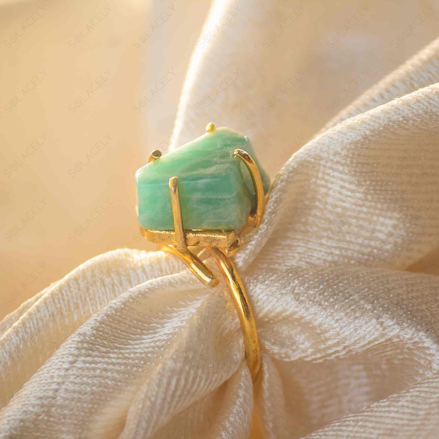 amazonite gold ring