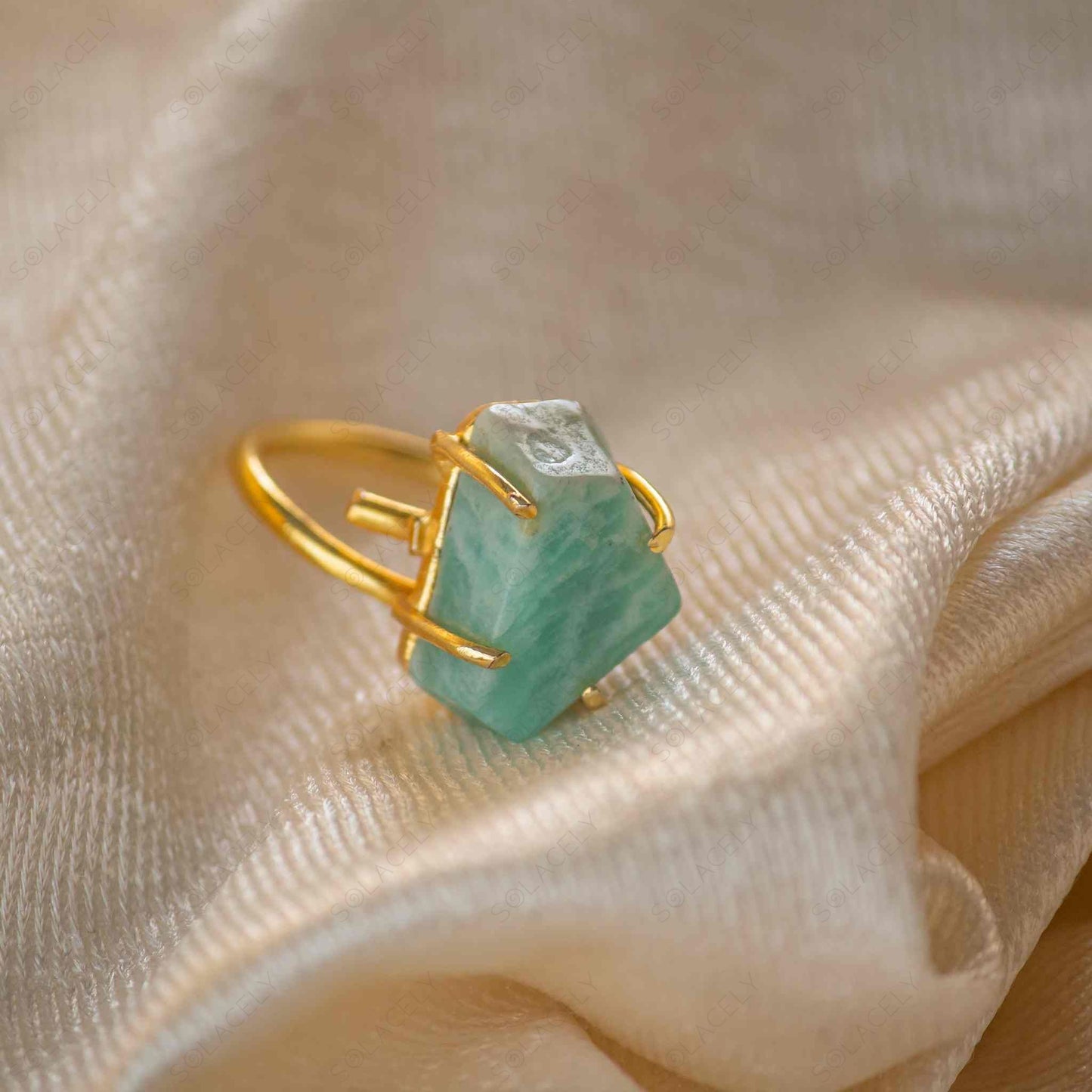 raw amazonite ring