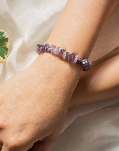 amethyst chip bracelet for anxiety