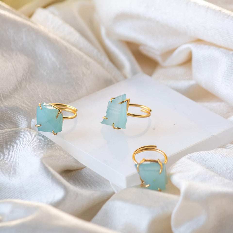 aqua chalcedony ring